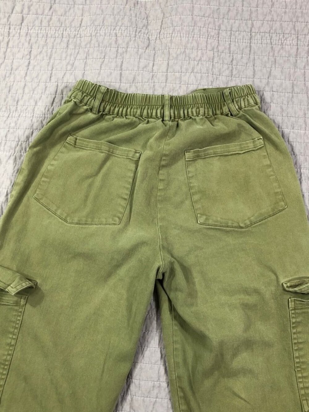 4/$15 Lepunuo Pants Women Medium Olive Green Cargo Utility Army Full Leg - Picture 15 of 16